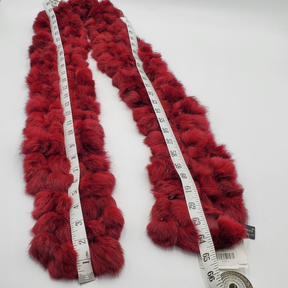 Cejon Rabbit Fur Pom-Pom Scarf - NWT - Picture 9 of 15